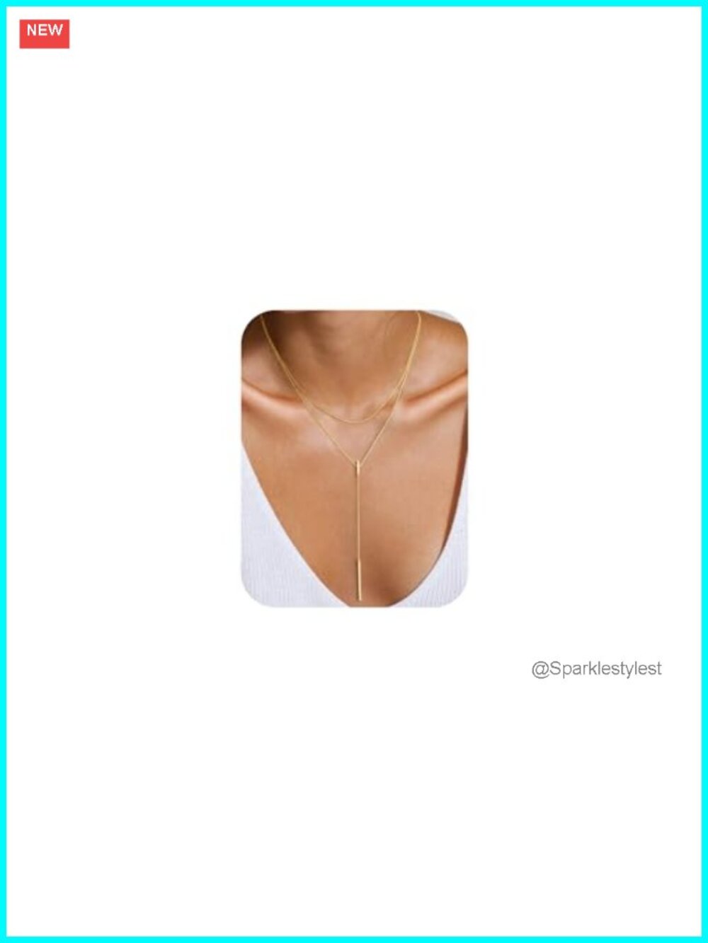 Long 14K Gold Plated Y Shaped Lariat Necklace for Women